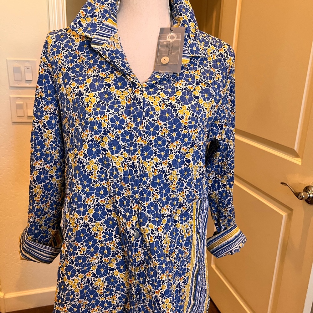 Blue and Yellow Patterned Coat